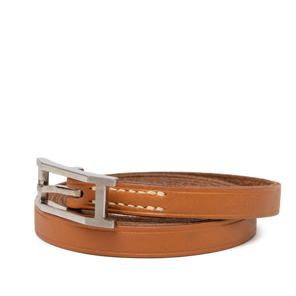 Pre-Loved Hermes Leather Behapi Double Tour Bracelet - Picture 2 of 6
